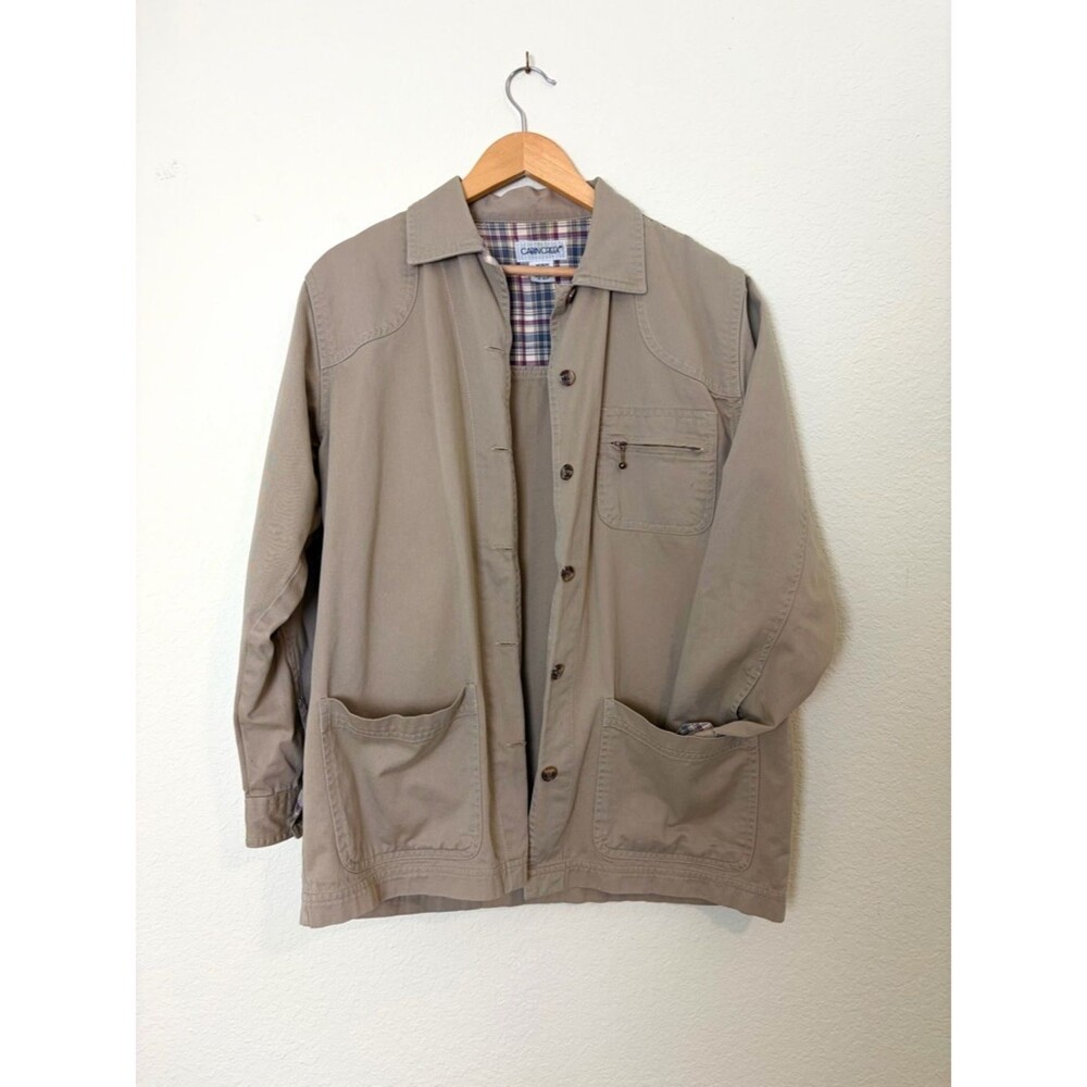 Vintage Cabin Creek Cotton Tan Button Down Classic Outdoor 90s Chore Jacket